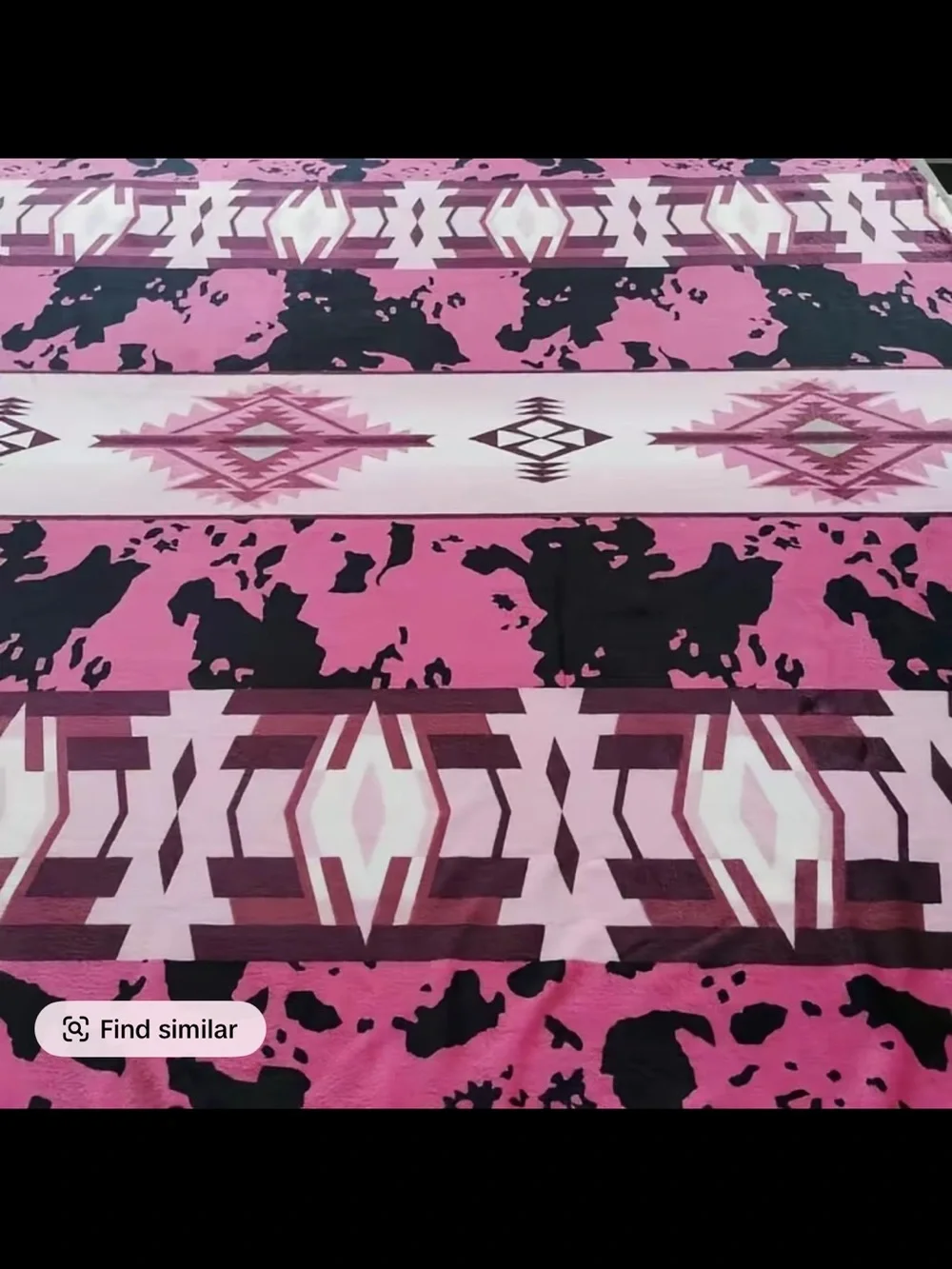 Plush Aztec Pink & Black Throw Blanket - Unbranded